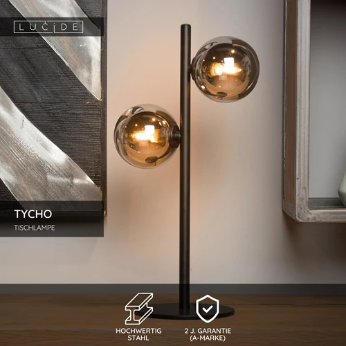 Lucide TYCHO - Tischlampe - 2xG9 - Schwarz - USP